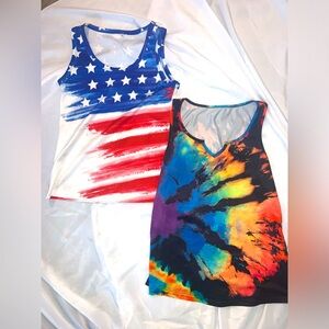 Combo - 2 print tank mini bundle - sz Med.  Good condition